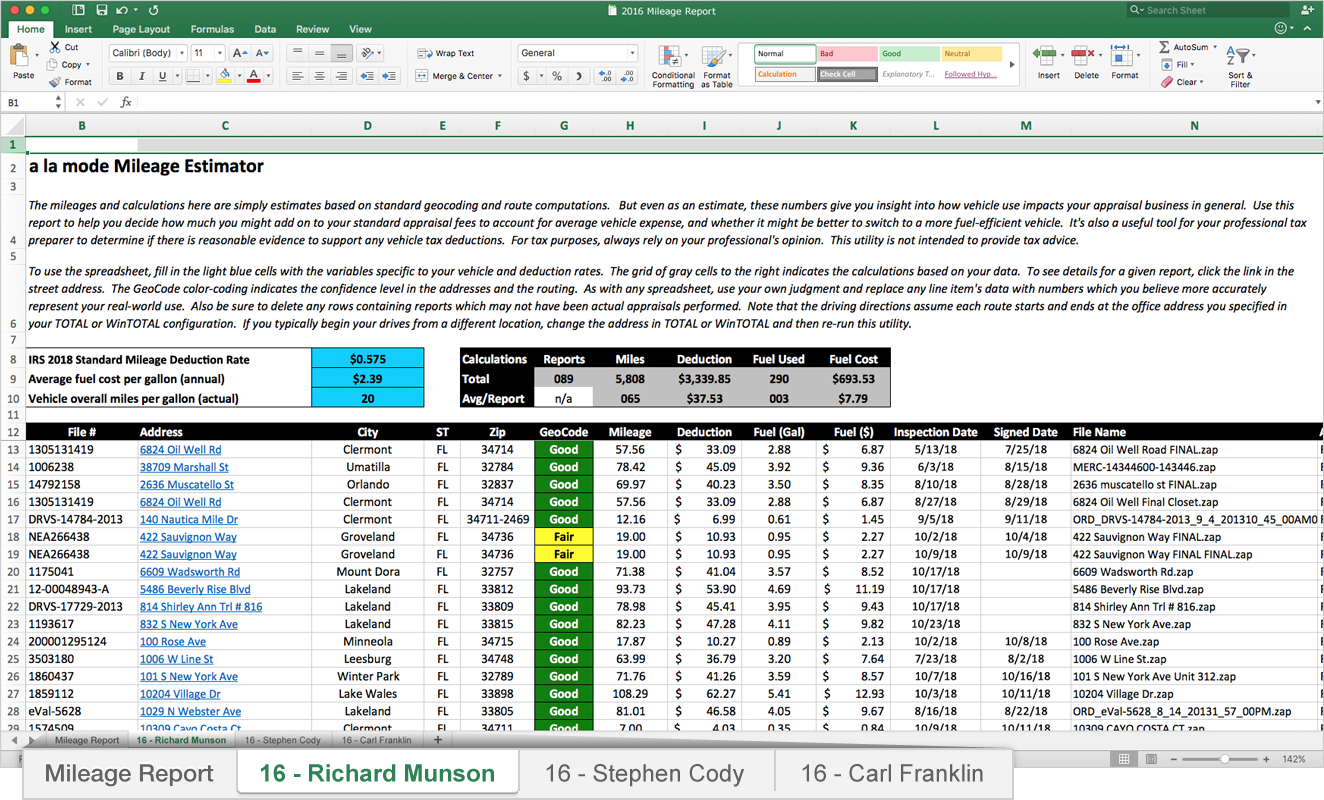 Mileage Estimator